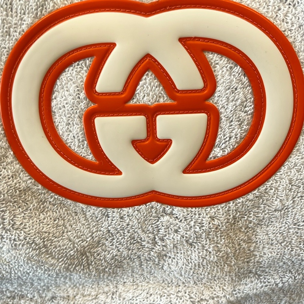 Gucci Beach Towel with Orange and White Logo